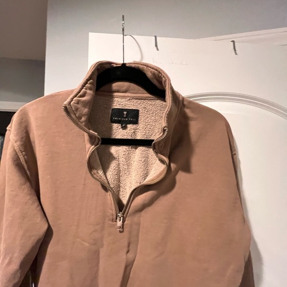 Women's Brown Half-Zip Sweatshirt - Picture 2 of 5